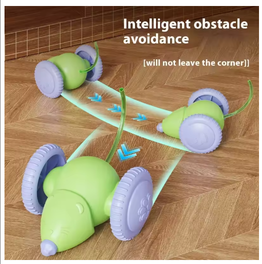 Pet toys Interactive Cat Toy Electric Mouse Car - Mute Automatic Teaser with Intelligent Obstacle Avoidance Pet toys