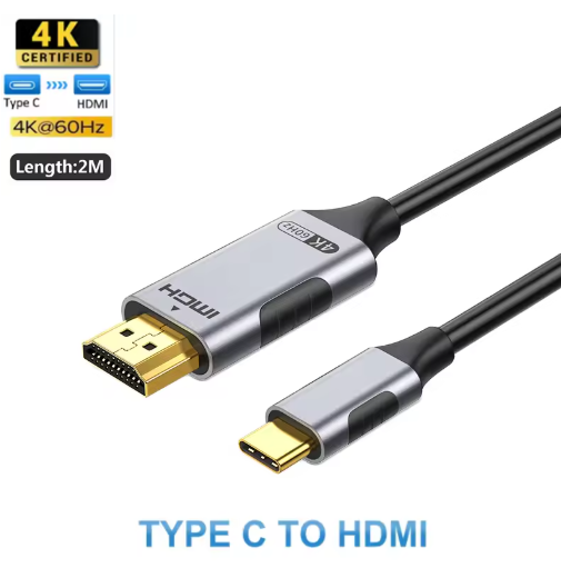 USB C to HDMI Cable 4K Hi-Speed C to HDMI Adapter for TV Monitor Projector USB C for iPhone 16 15, Galaxy