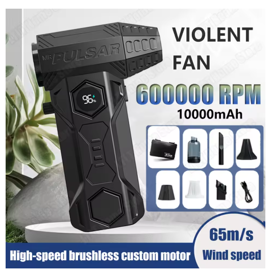 Newest Digital Display Air Blower Vacuum Cleaner With Nozzle 600000RPM Turbo Jet Fan Wind Speed 65m/s Electric Blower