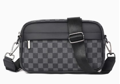 Classic Plaid Leather Shoulder Bag