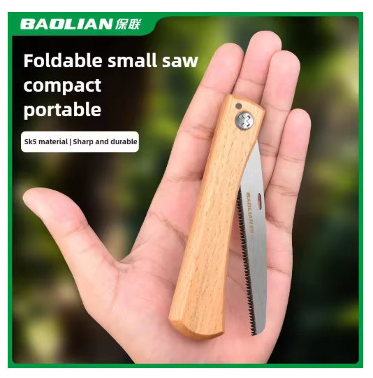 Mini Folding Manual Saw Non-slip Wooden Handle Pull Foldable Saw Flush Cut Trim Saw for Handsaw Woodworking Plastic Cutting Tool
