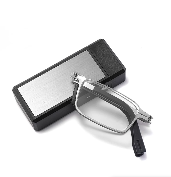 Portable Lighter Case Reading Glasses Men Women Fashion Foldable Presbyopic Glasses Business Hyperopia Anti Bluelight Eyeglasses