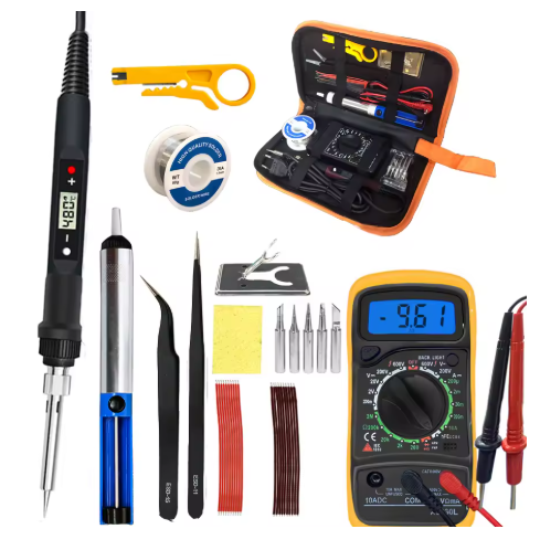 80W Digital Electric Soldering Iron Kit Set Temperature Adjustable 220V 110V Welding Tool Ceramic Heater Soldering Tips Rework