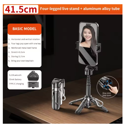 Selfie Stick Mini Extendable Phone Grip Tripod with Remote Control Mini Phone Grip Shooting