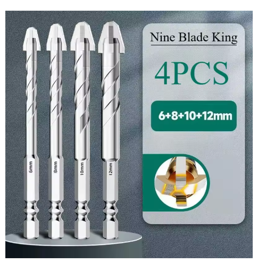 4-Flute Serrated Eccentric Drill Bit for Drilling Eccentric High Hard Concrete Handdrill, Glass Cement Marble