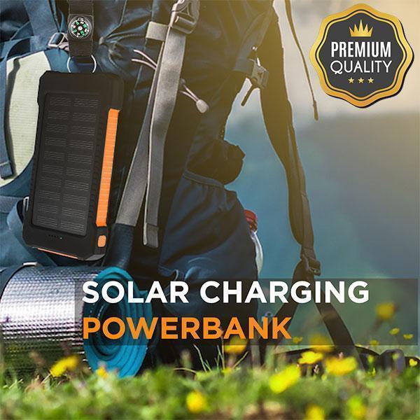 50,000mAh Solar Charging Power Bank with Compass IP67 Waterproof Built in mini LED Flashlight