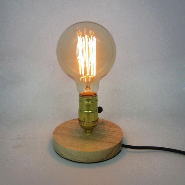 E26 Vintage Industrial Table Edison Light Bulb Desk Wood Socket Dimmable Lamp EU Plug