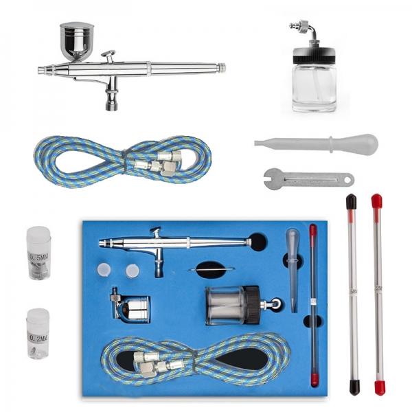 0.3MM Airbrush Kit Professional Air Gun Body Painting Silver