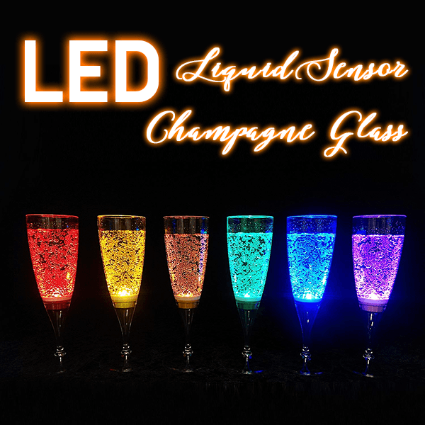 Liquid Sensor LED Champagne Glass