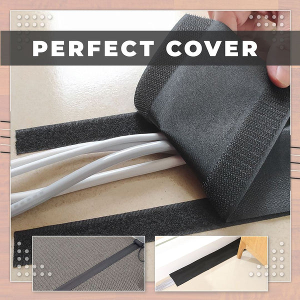 Soft Adjustable Hook And Loop Office Desk Wire Protective Cover Velcro Wire Groove Suitable Floor Carpet