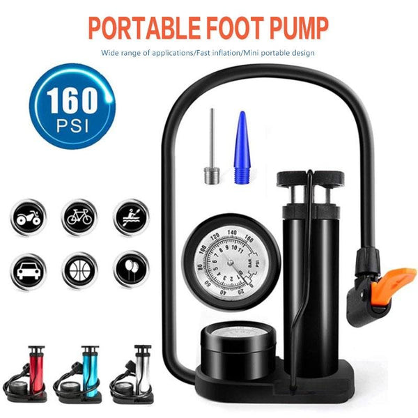 Portable Air Pump With barometer for Bicycles  Motorcycles Cars Balls and other inflatables
