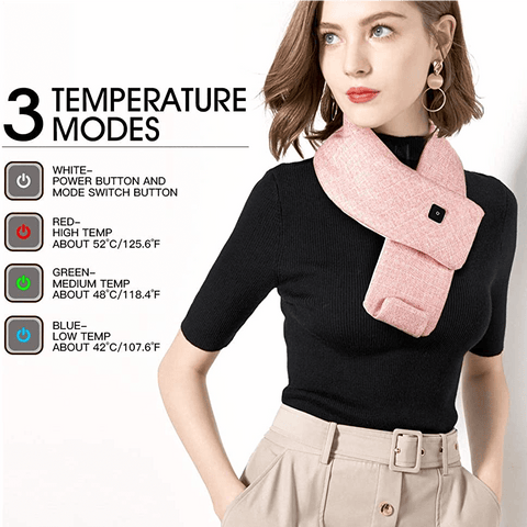 One Button Heating Scarf Smart Heating Scarf Hot Compress Shoulder Pad USB charging Warm Heating Scarf