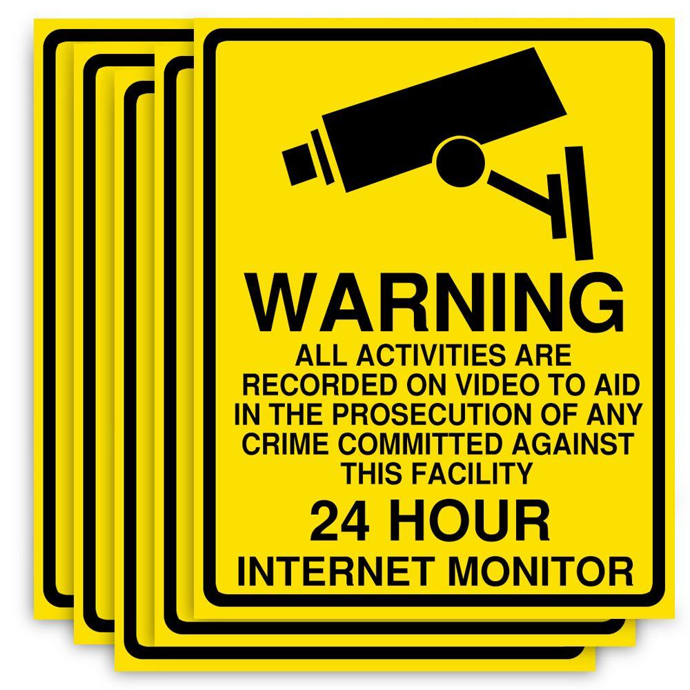 5pcs Warning sticker PVC Camera Alarm Sticker Waterproof Sunscreen  Home CCTV Video Surveillance Security  Decal Signs
