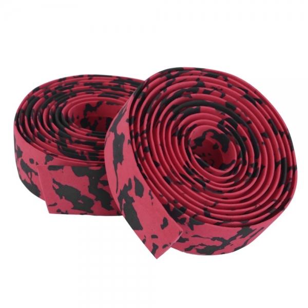 1 Pair Anti Slip Cycling Road Bike Cork Bar Grip Wrap Bicycle Handlebar Ribbon Tape with Reflective Bar Plugs Red