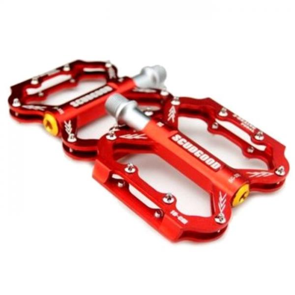 1 Pair Triple Bearing Aluminum Alloy CNC Bicycle Pedal for MTB Bike Red
