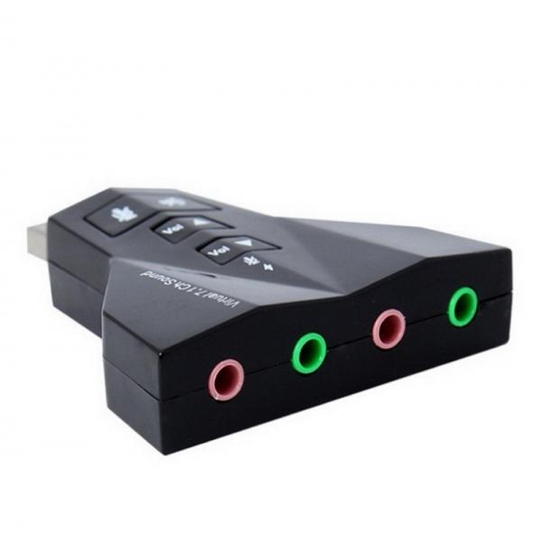 7.1 USB Sound Card External USB Audio Double Adaprter USB to Jack 3.5mm Earphone Micphone for Computer Notebook Win Mac