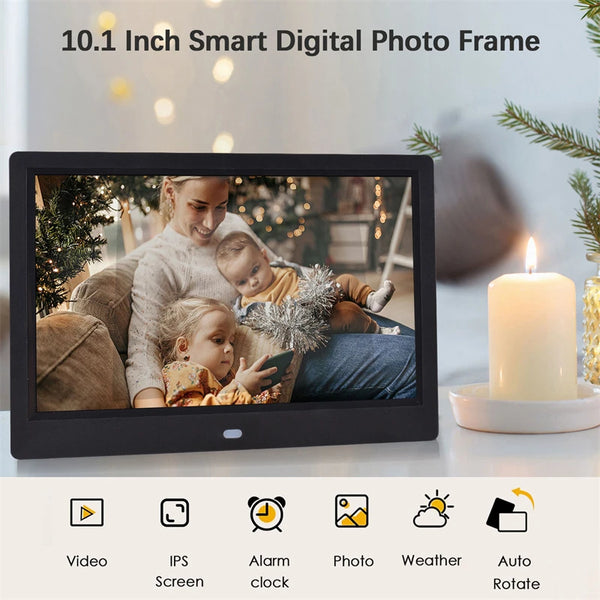 10.1 Inch HD Digital Photo Frame 1024x600 HD Ultra-Thin LED Electronic Photo Album LCD Photo Frame USB flash disk video player