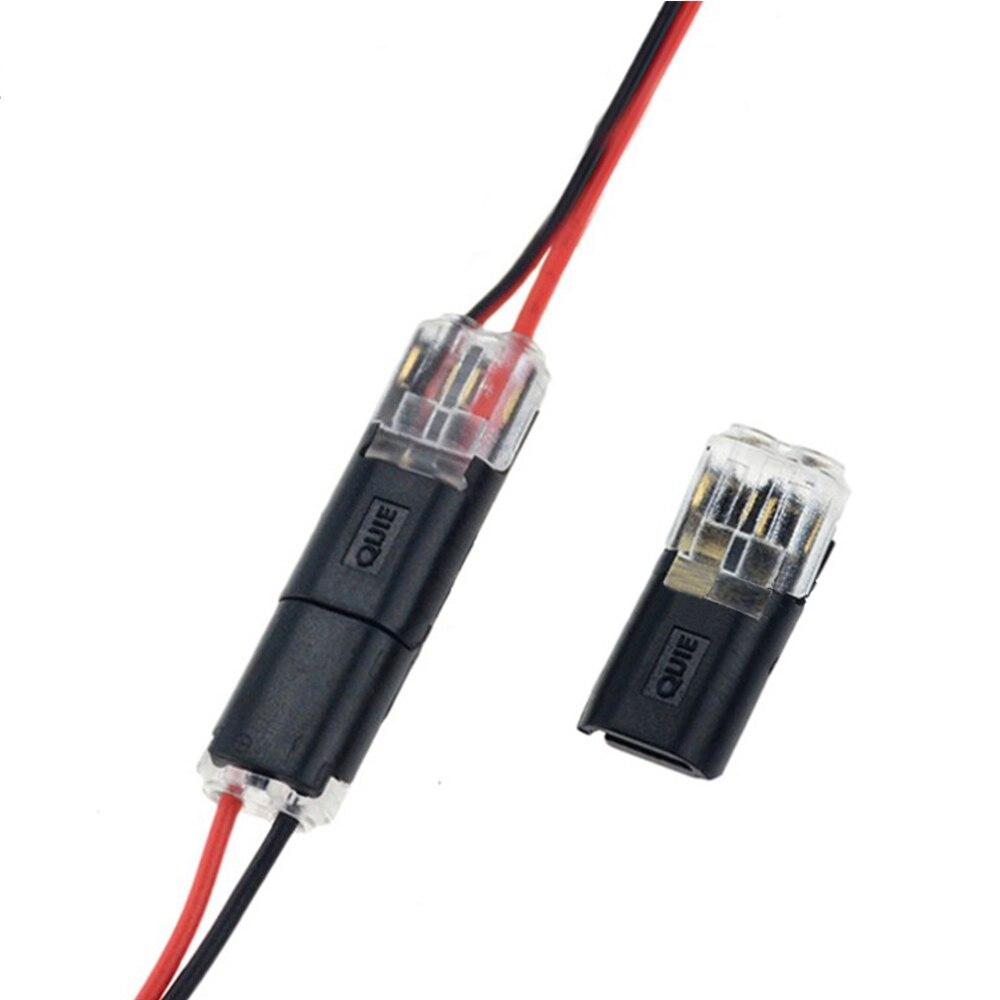 10 PCS  H-Type D2 Double Wire Terminals Press The Snap Weldless Butt Joint Quick Connection Terminals No Broken Wires Black