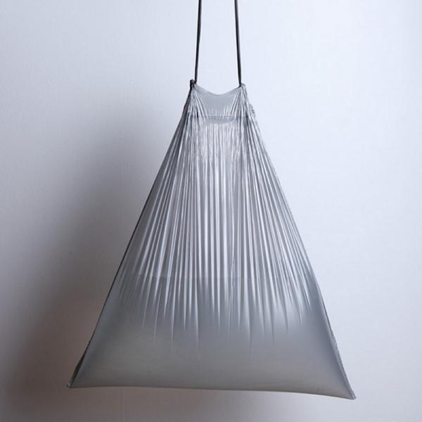 10 Rolls 150 Counts Drawstring Automatic Closure Strong Thicken Plastic Garbage Bag - Gray