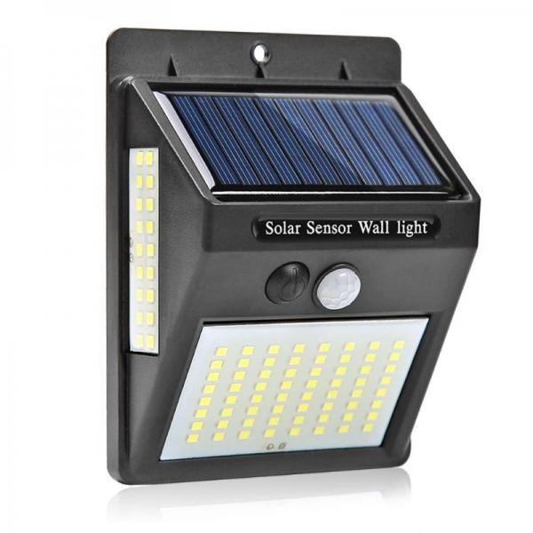 100 LED 3 Sides Luminous Waterproof Solar Motion Sensor Outdoor Garden Wall Light