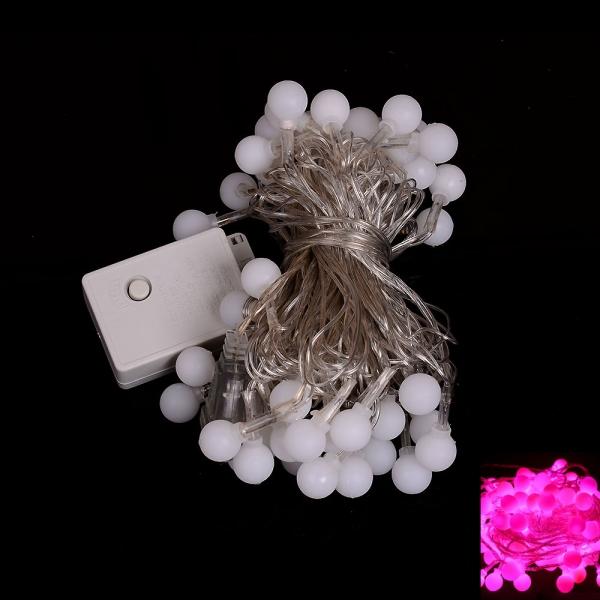 100 LED Pink Light Ball Style Holiday Decoration String Light (US Plug)