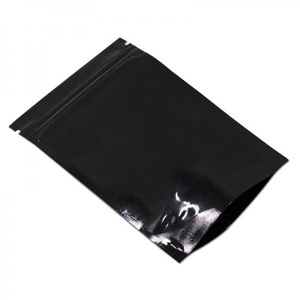 100pcs Black Stand Up Bag Silver Aluminum Foil Zip Lock Pouch Mylar Food Packaging Resealable - 6x8cm