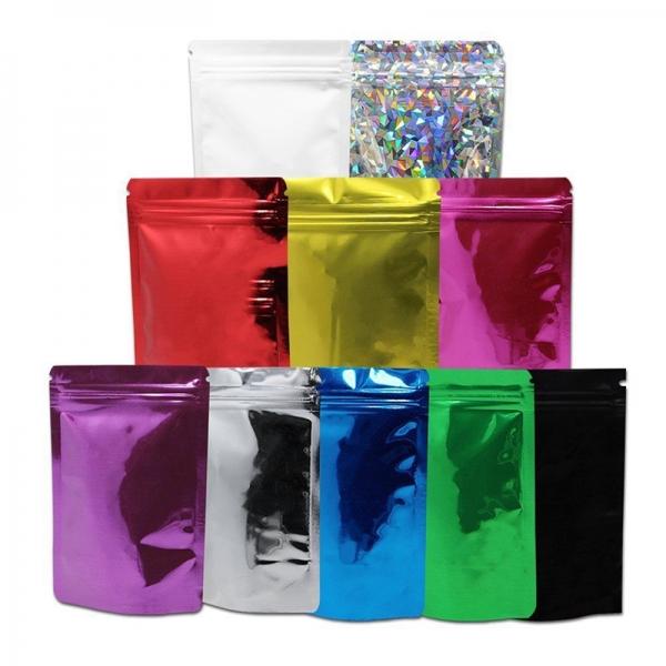 100pcs Black Stand Up Bag Silver Aluminum Foil Zip Lock Pouch Mylar Food Packaging Resealable - 10x15cm