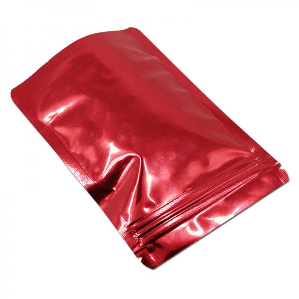 100pcs Red Stand Up Bag Silver Aluminum Foil Zip Lock Pouch Mylar Food Packaging Resealable - 18x26cm