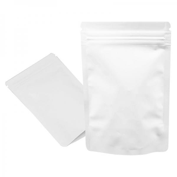 100pcs 6x8cm Stand Up Bag Silver Aluminum Foil Zip Lock Pouch Mylar Food Packaging Resealable - White