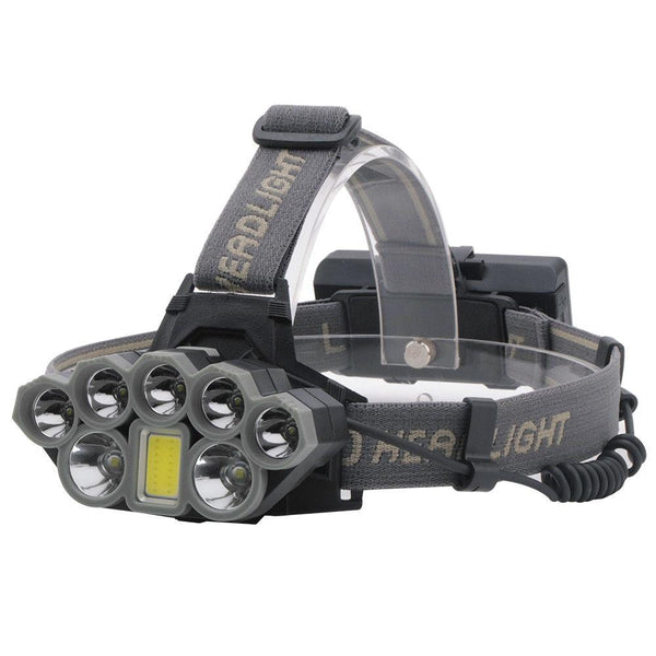 100000LM 2T6+5XPE+1COB 8LED Headlamp Rechargeable Flashlight USB Headlight 2*18650 6 modes waterproof Ultra Bright Headlamp