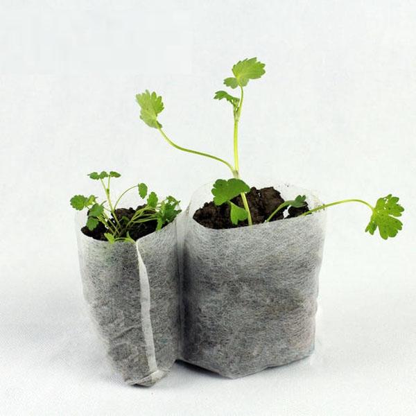 100pcs Non-woven Fabric Degradable Plant Seedling Bags 16 x 20cm