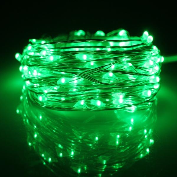 10M 100 LED USB Silver Copper Wire Flexible String Fairy Light Xmas Wedding Party Decor Green
