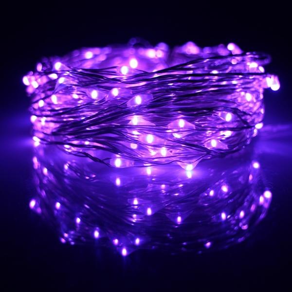 10M 100 LED USB Silver Copper Wire Flexible String Fairy Light Xmas Wedding Party Decor Purple
