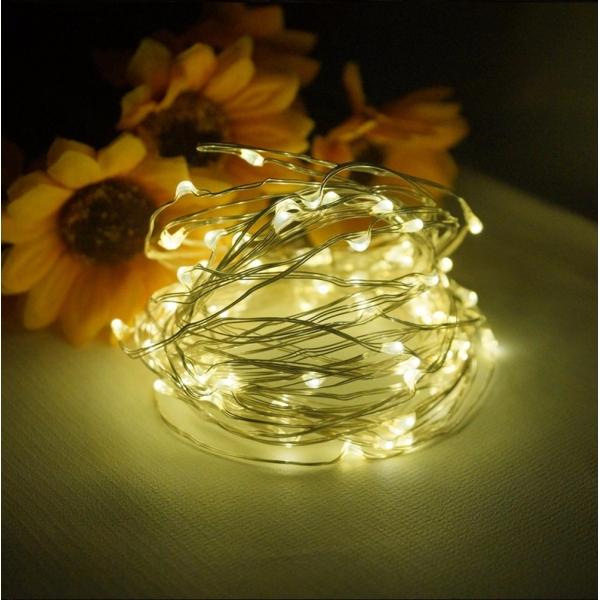 10M 100 LED USB Silver Copper Wire Flexible String Fairy Light Xmas Wedding Party Decor Warm White
