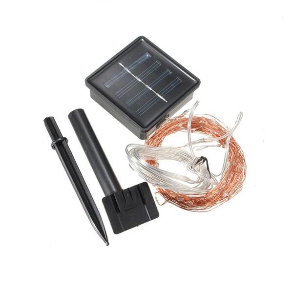 10M 100-LED Solar Powered Copper Wire Ambiance String Light Christmas Tree Decor Colorful