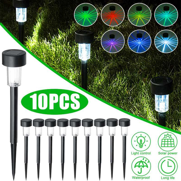 10PCS Solar Lights Outdoor LED Solar Garden Pathway Light White/Multiple Landscape Light For Lawn Patio Yard Walkway Landscape