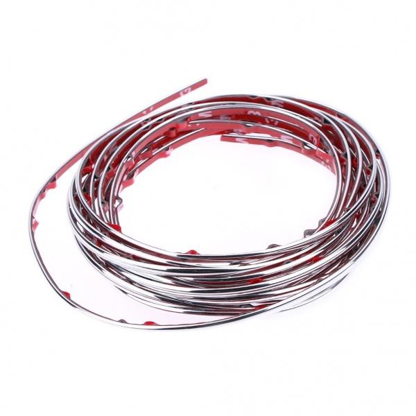10m Flexible Trim Fashion Car Interior & Exterior Moulding Strip Decorative Line Silver