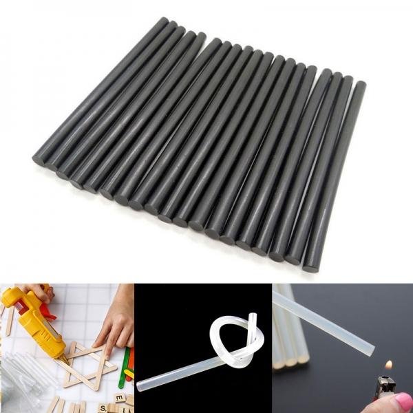 10pcs 7 x 150mm Colored Hot Melt Adhesive Silica Gel Glass Melt Glue Sticks Black
