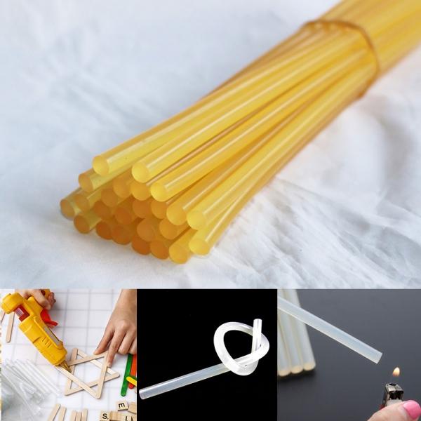 10pcs 7 x 150mm Colored Hot Melt Adhesive Silica Gel Glass Melt Glue Sticks Yellow