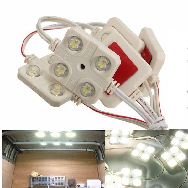 10pcs Car 4-LED Interior Light Kit for LWB Van Lorries Sprinter Ducato Transit VW(12V)