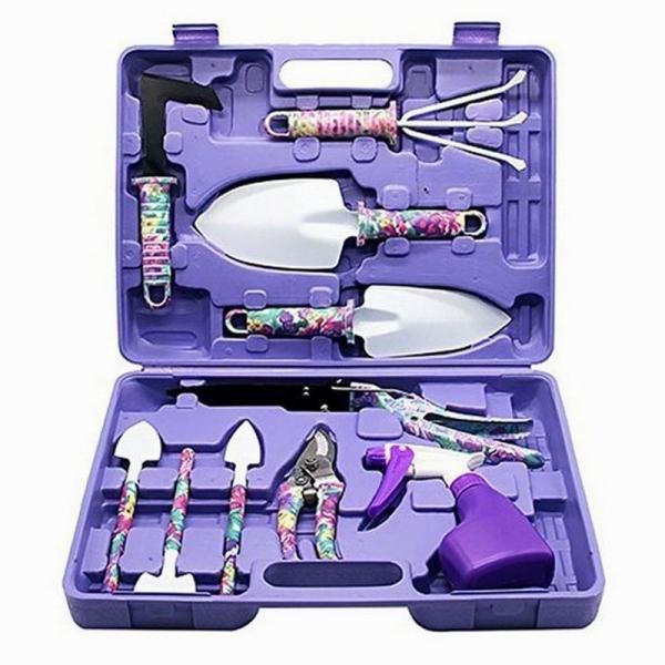 10pcs Gardening Gifts Tool Set with Garden Trowel Secateurs-Vegetable Garden Herbal Aromatic Hand Tools with Storage Case