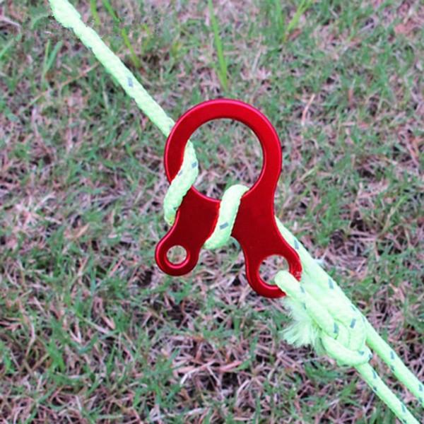 10pcs Quick Knot Tent Wind Rope Buckle 3 Holes Antislip Camping Hiking Tightening Hook Wind Rope Buckles Random Color