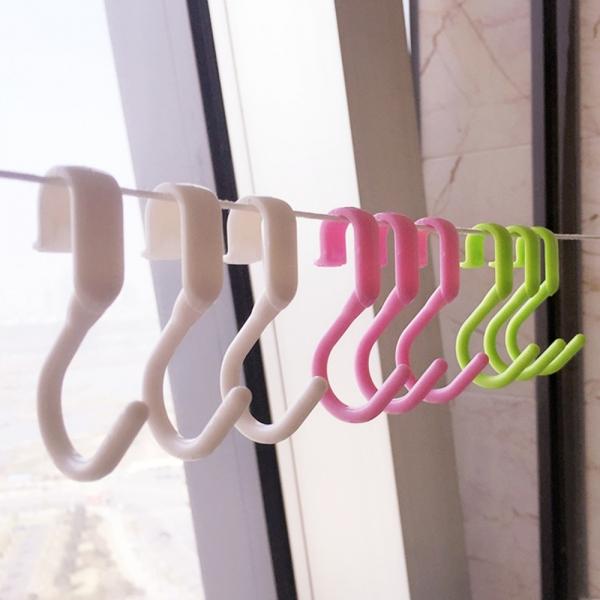 10pcs S-Shaped Hooks Clothes Holder Kitchen Bathroom Hanger Household Storage Clasp Racks Random Color