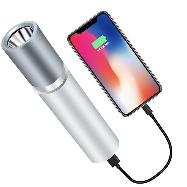 New LED Outdoor Mini Telescopic Zoom Q5-T6 High-Power Lighting Strong Light USB Charging Bank Flashlight