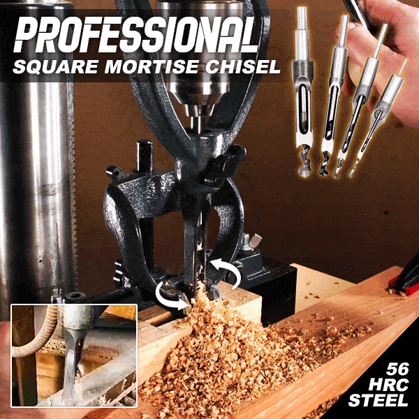 Woodworking Drill 6.4/8/9.5/12.7mm Professional Hollow HSS Square Bits Square Hole Chisel Mortising Kits Tools Square Hole