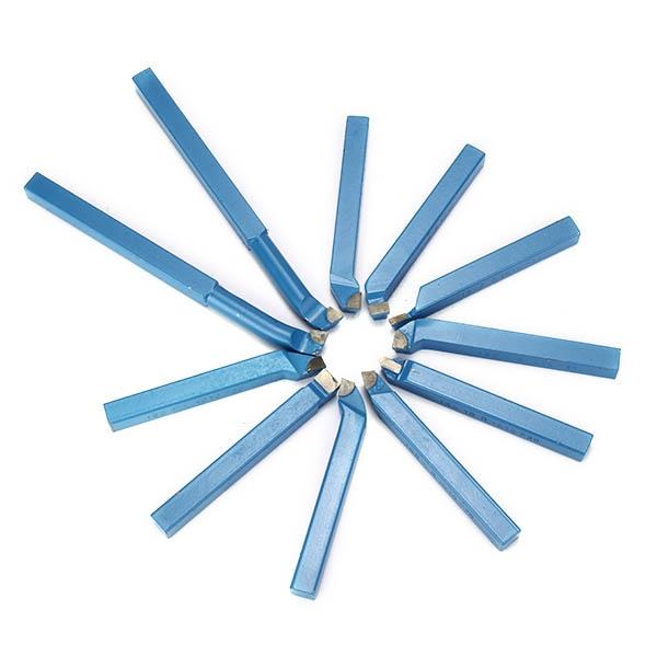 11pcs Carbide Tipped External Turning Tool Set Lathe Cutting Tool Set 8/10/12mm for Mini Lathe 10*10mm