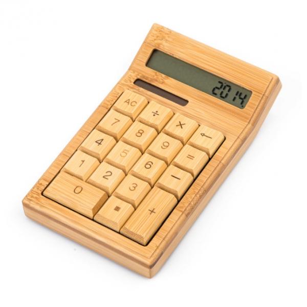 12 Digits Mini Bamboo Solar Automatically Powers Off Calculator