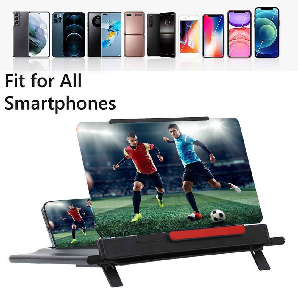 12 Inch 3D Mobile Phone Screen Projection Amplifier Smartphone Desktop Bracket Universal Cellphone Screen Magnifier Holder