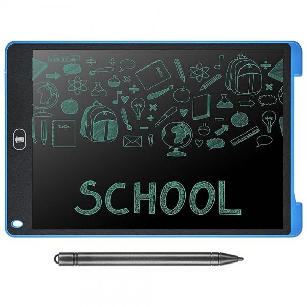 12 Inch LCD Update Multi-Function Writing Tablet 3 in 1 Mouse Pad Ruler Digital Graphic Tablets Electronic Handwriting Pads Drawing Board and Pen for Kids Children Black