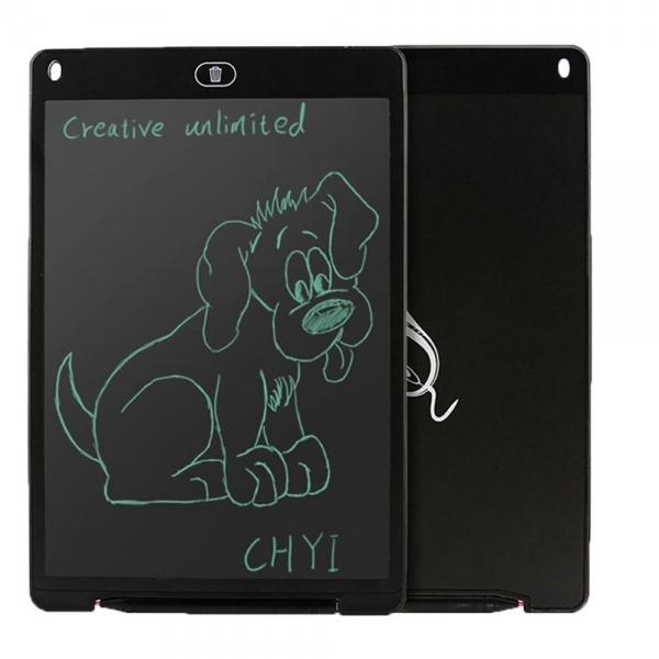 12 Inch LCD Update Multi-Function Writing Tablet 3 in 1 Mouse Pad Ruler Digital Graphic Tablets Electronic Handwriting Pads Drawing Board and Pen for Kids Children Black